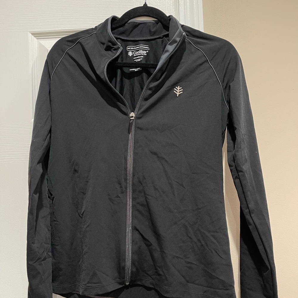 Coolibar Black Utility Jacket Full-Zip Stand-Up Collar